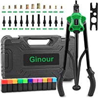 Remachadora de tuercas- 17&quot- Ginour Pistola Remachadora profesional- 110 PCS tuercas- 11 Mandriles M3- M4- M5- M6- M8…